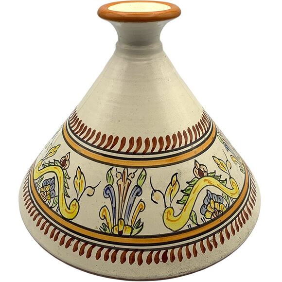 Le Souk Ceramique Tagine Hand-Painted Moroccan Ceramic Clay Cookware Lid Only - Picture 3 of 6